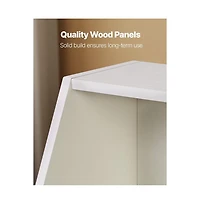 Wooden Toy Storage Organizer with 3 Cubbies and Mobile Drawers