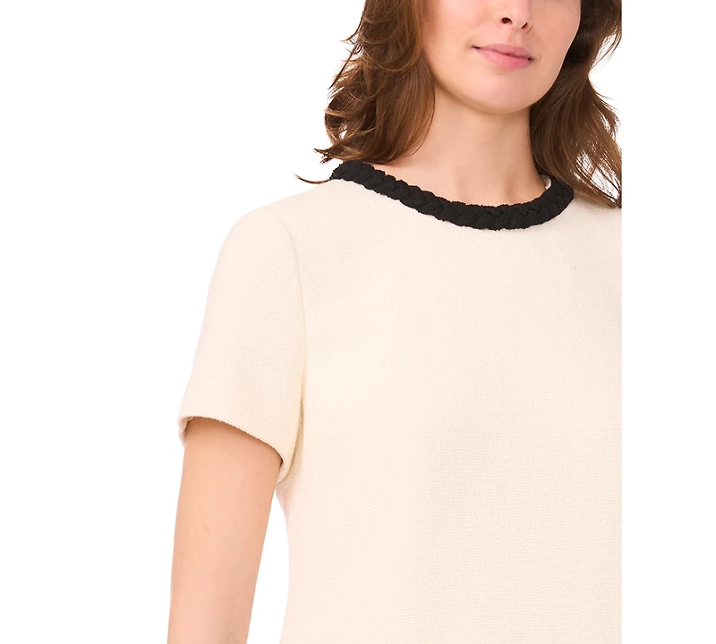 CeCe Women's Short-Sleeve Tweed Dress