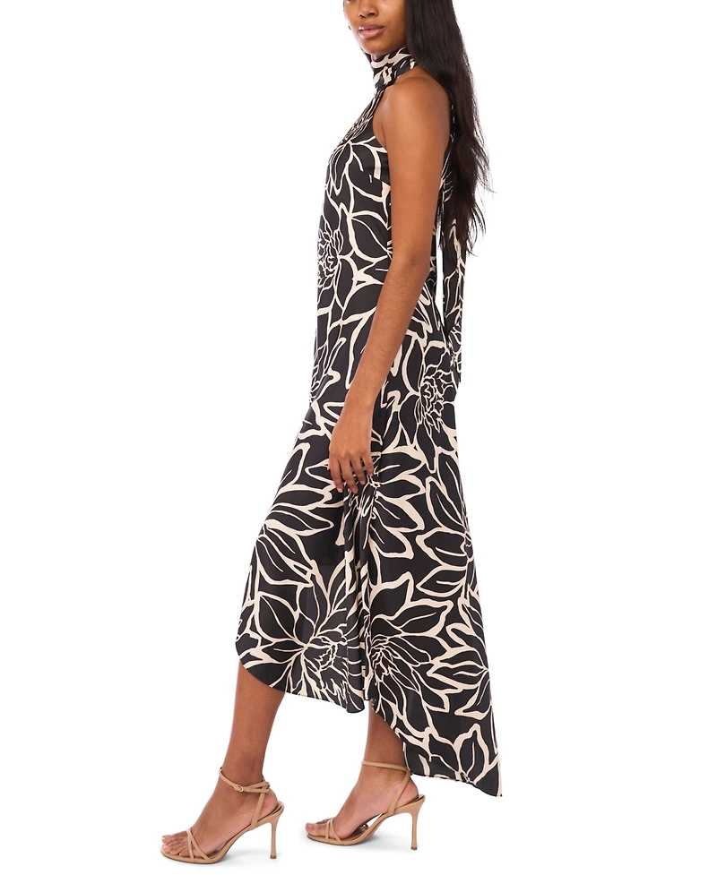 CeCe Women's High Halter Neck Midi Dress