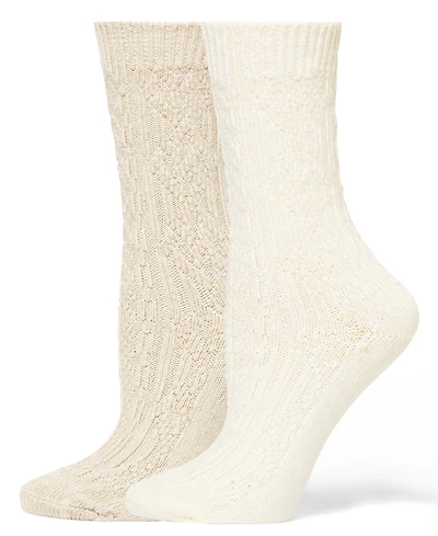 Hue Women's 2-Pack Knit Diamond Crew Socks