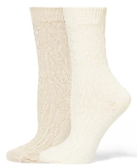 Hue Women's 2-Pack Knit Diamond Crew Socks
