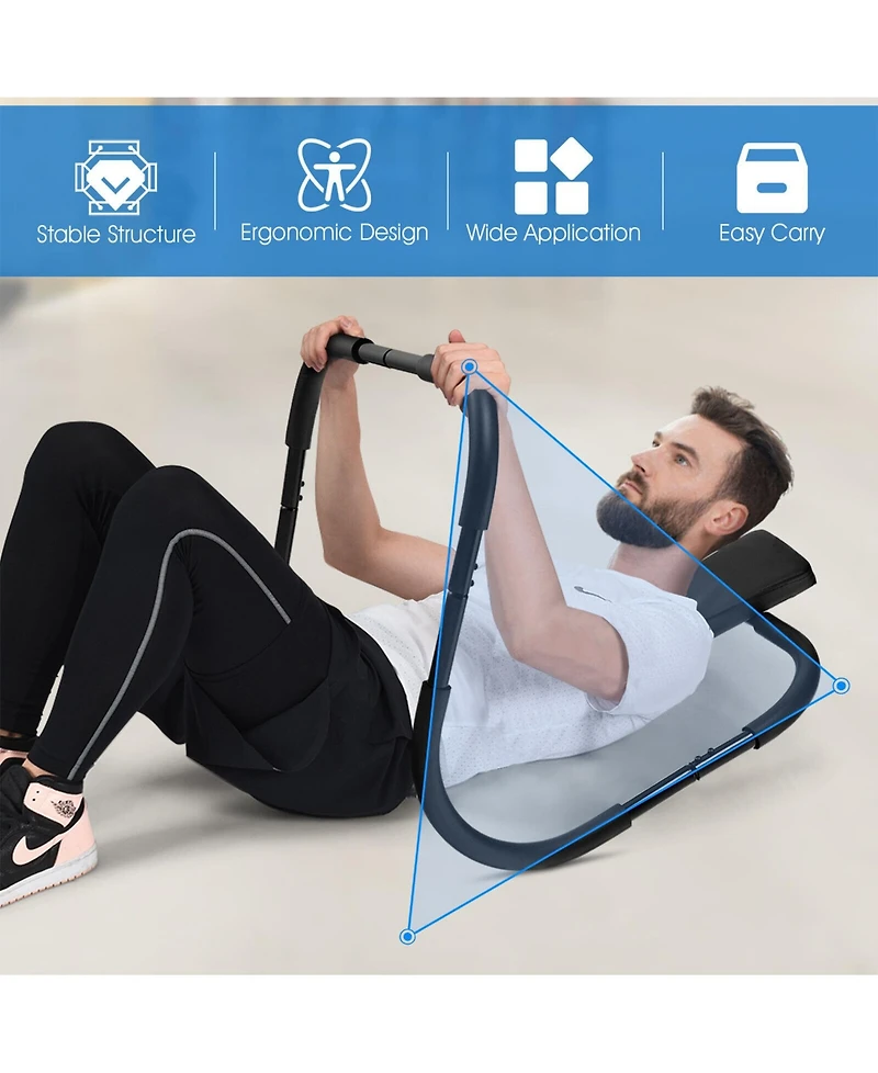 Sugift Portable Ab Trainer Fitness Crunch Workout Exerciser with Headrest