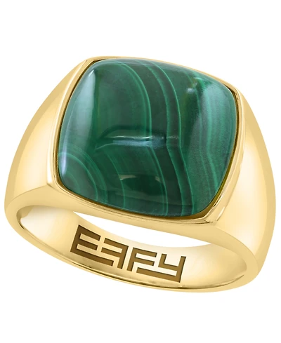 Effy Collection Men's Malachite Ring in Gold Over Silver