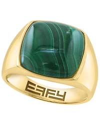 Effy Collection Men's Malachite Ring in Gold Over Silver
