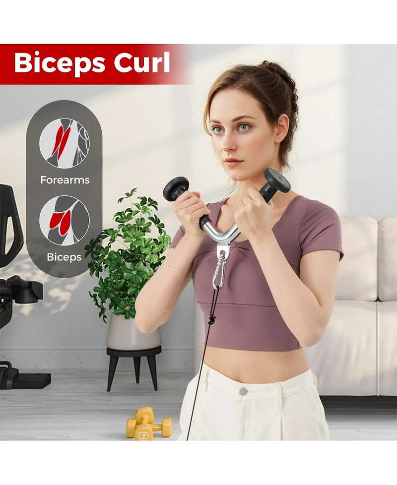 Sugift 3-Piece Cable Machine Attachment Set for Home Gym