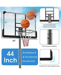 Basketball Hoop with 5.4-6.6FT Adjustable Height and 50 Inch Backboard-Black