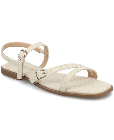 Journee Collection Women's Brianna Open Toe Ankle Strap Sandals