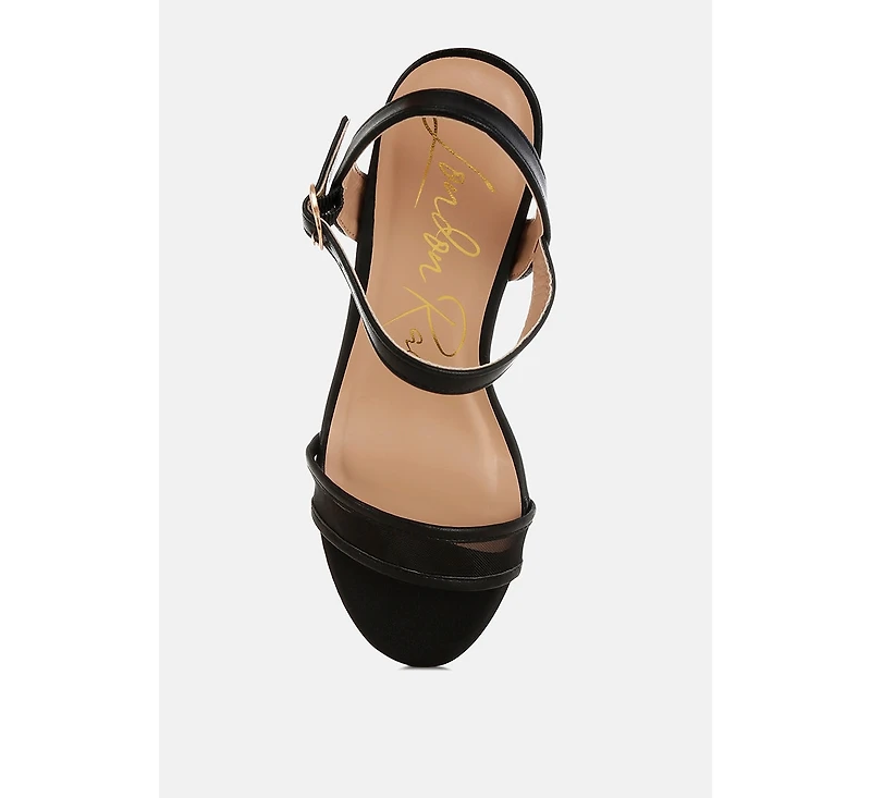 Orpina Mesh Pin Buckle Block Heels