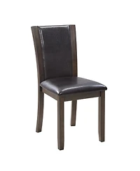 Maison Boucle 5-Piece Dining Table Set with 4 Pu Leather Chairs, 34.5'' Wood Square Table for Small Space, Farmhouse Kitchen or Dining Room