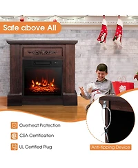 1400W Tv Stand Electric Fireplace Mantel with Remote Control