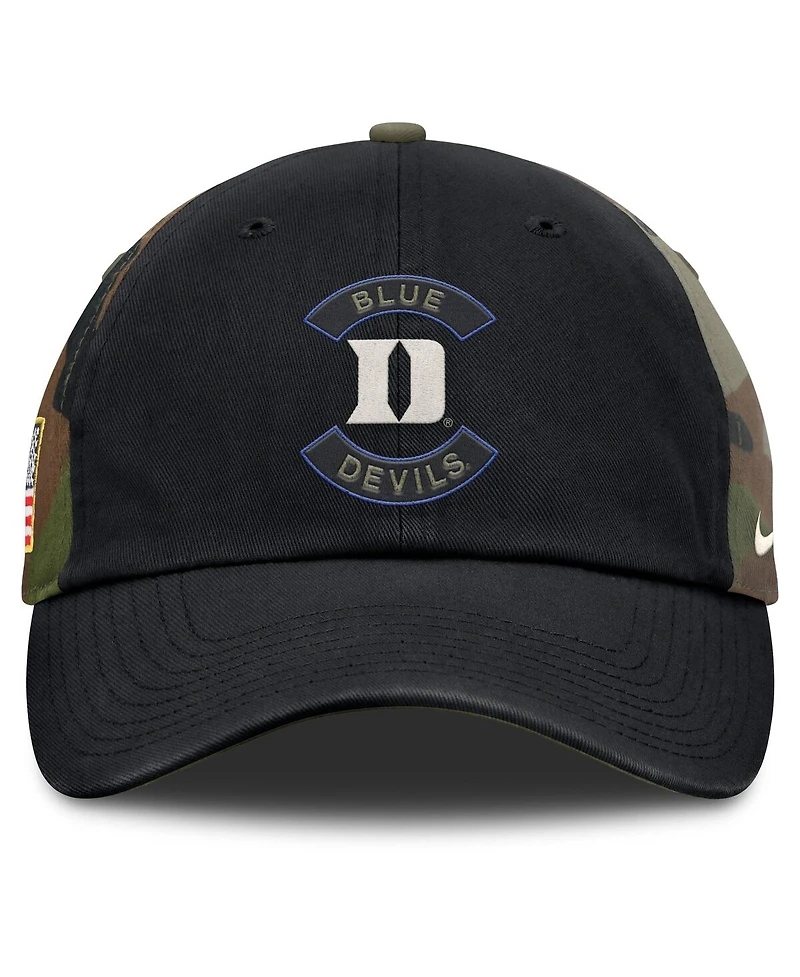Nike Men's Black/Camo Duke Blue Devils 2025 Military Appreciation Club Adjustable Hat