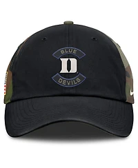 Nike Men's Black/Camo Duke Blue Devils 2025 Military Appreciation Club Adjustable Hat