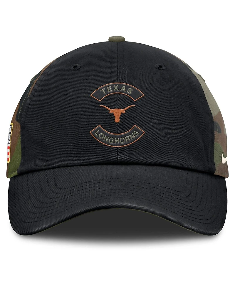 Nike Men's Black/Camo Texas Longhorns 2025 Military Appreciation Club Adjustable Hat