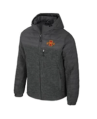 Colosseum Men's Charcoal Iowa State Cyclones Nightman Full-Zip Hoodie Puffer Jacket
