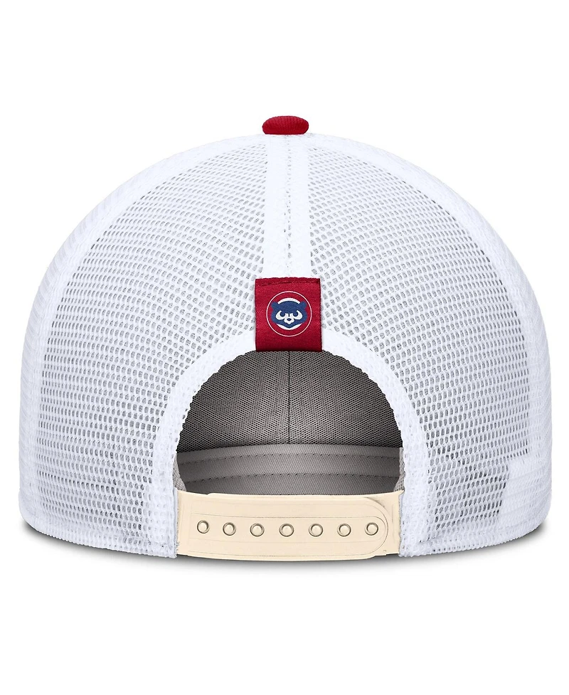 Nike Men's Natural Chicago Cubs Cooperstown Collection Dri-fit Rise Trucker Adjustable Hat