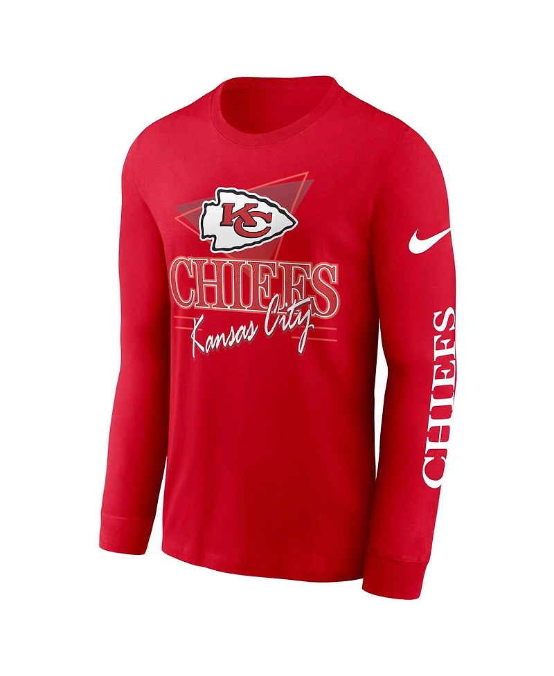 Nike Men's Red Kansas City Chiefs Rewind Long Sleeve T-Shirt