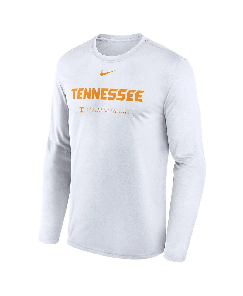 Nike Men's White Tennessee Volunteers 2025 Courtside Basketball Shootaround Legend Dri-fit Long Sleeve T-Shirt