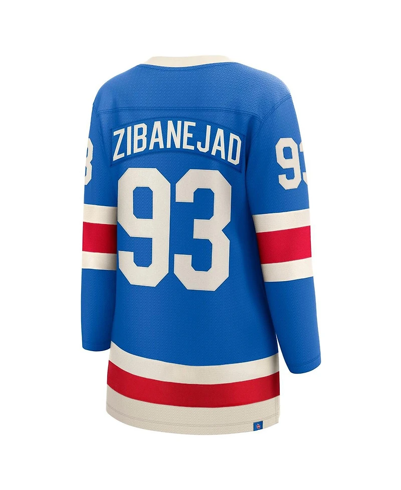 Fanatics Women's Mika Zibanejad Blue New York Rangers Centennial Breakaway Jersey