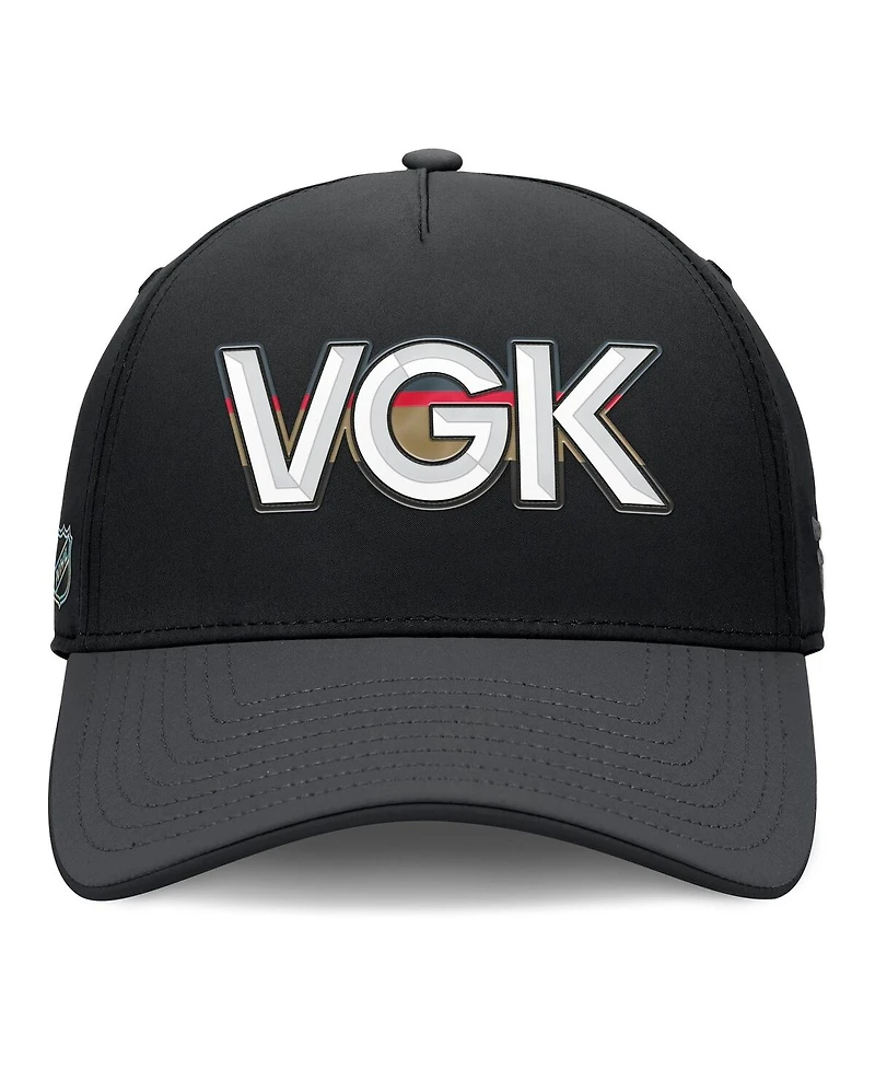 Fanatics Men's Black/Charcoal Vegas Golden Knights Authentic Pro Rink Team Code Flex Hat