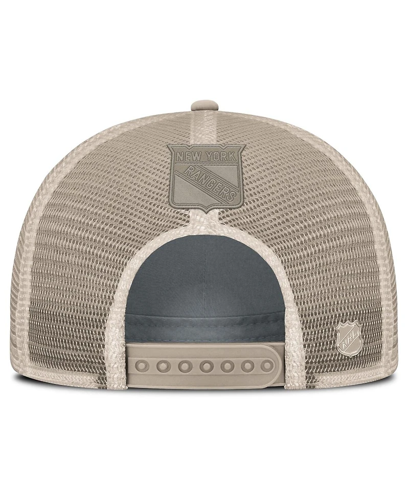 Fanatics Women's Tan New York Rangers Authentic Pro Road Trucker Adjustable Hat