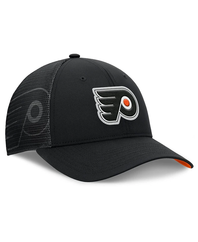 Fanatics Men's Black Philadelphia Flyers Authentic Pro Home Ice Trucker Adjustable Hat