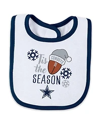 Wear by Erin Andrews Baby Boys and Girls Newborn 2-Piece Dallas Cowboys Holiday Full-Zip Sleeper Bib Set