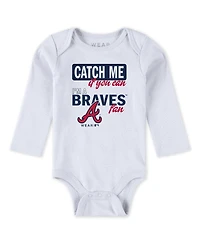 Wear by Erin Andrews Baby Boys and Girls 3-Piece Heather Gray/White/Navy Atlanta Braves Turn Me Around Bodysuits Pants Set