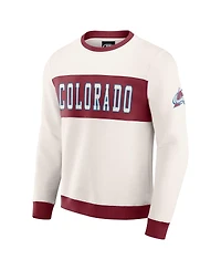 Darius Rucker Collection by Fanatics Men's Cream Colorado Avalanche Color Block Pullover Sweatshirt