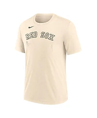 Nike Men's Natural Boston Red Sox Wordmark Tri-Blend T-Shirt
