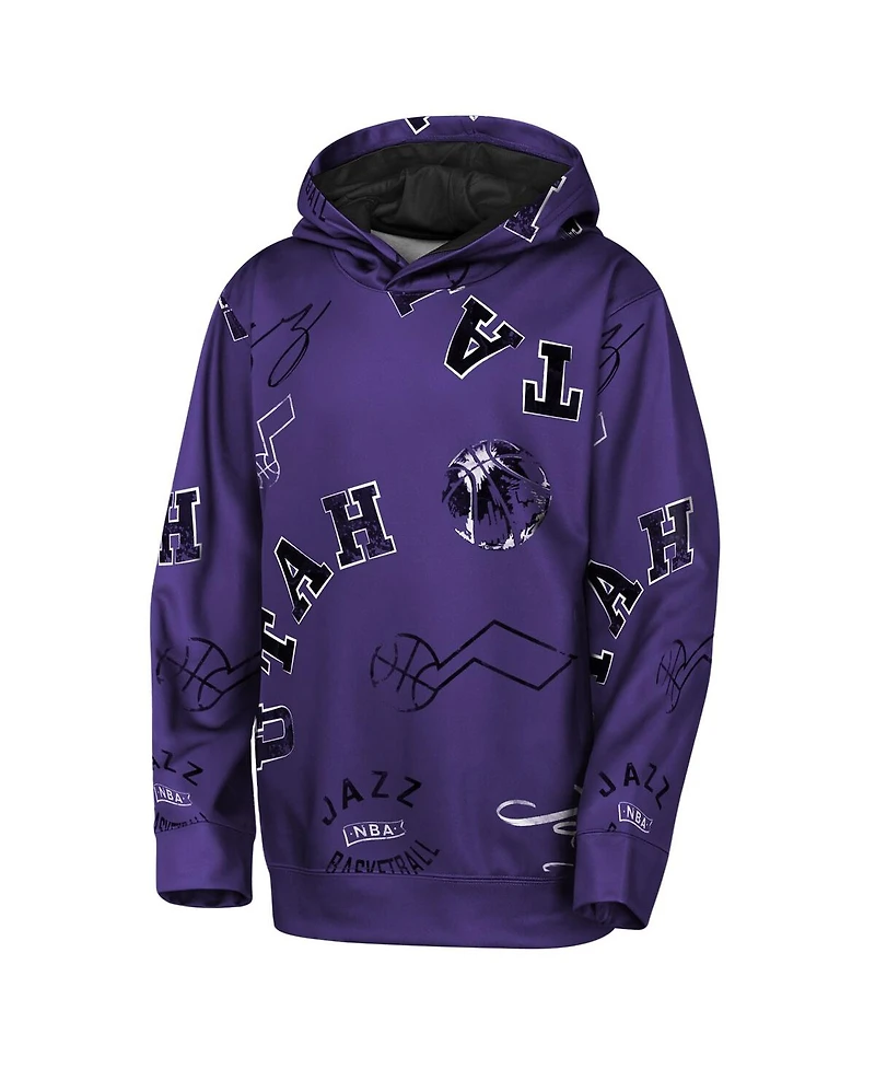 Outerstuff Big Boys and Girls Purple Utah Jazz Moving Violation Hoodie