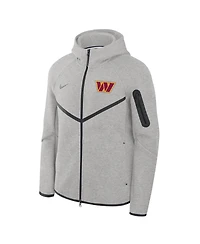 Nike Men's Heather Gray Washington Commanders Tech Fleece Full-Zip Windrunner Hoodie