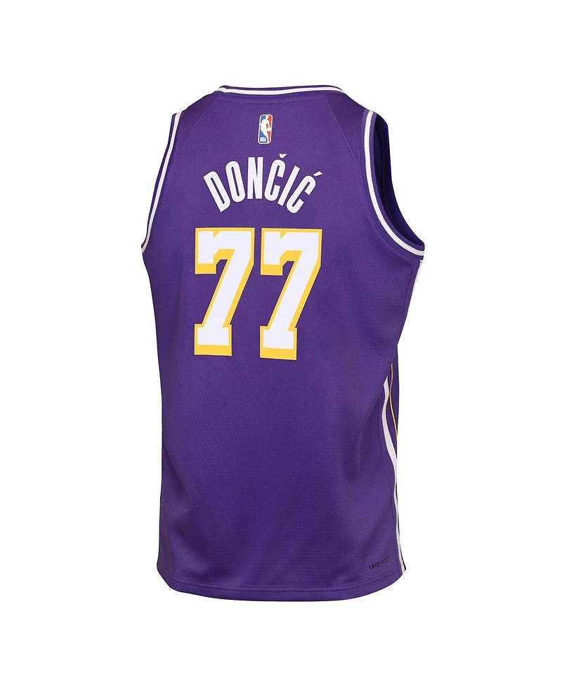 Jordan Big Boys and Girls Luka Doncic Purple Los Angeles Lakers Swingman Jersey