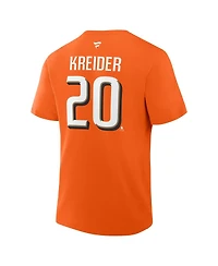 Fanatics Men's Chris Kreider Orange Anaheim Ducks Authentic Stack Name Number T-Shirt