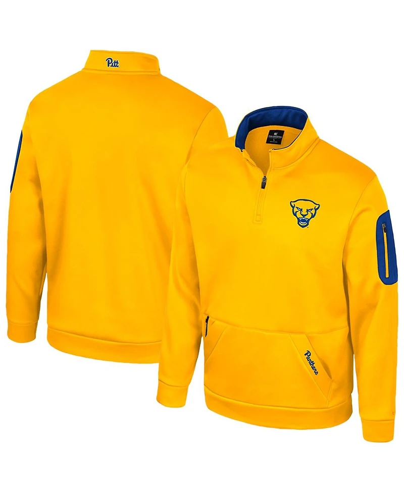 Colosseum Men's Gold Pitt Panthers Mainframe Quarter-Zip Fleece Jacket