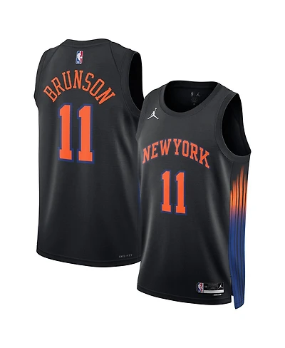 Jordan Men's and Women's Jalen Brunson Black New York Knicks Swingman Jersey