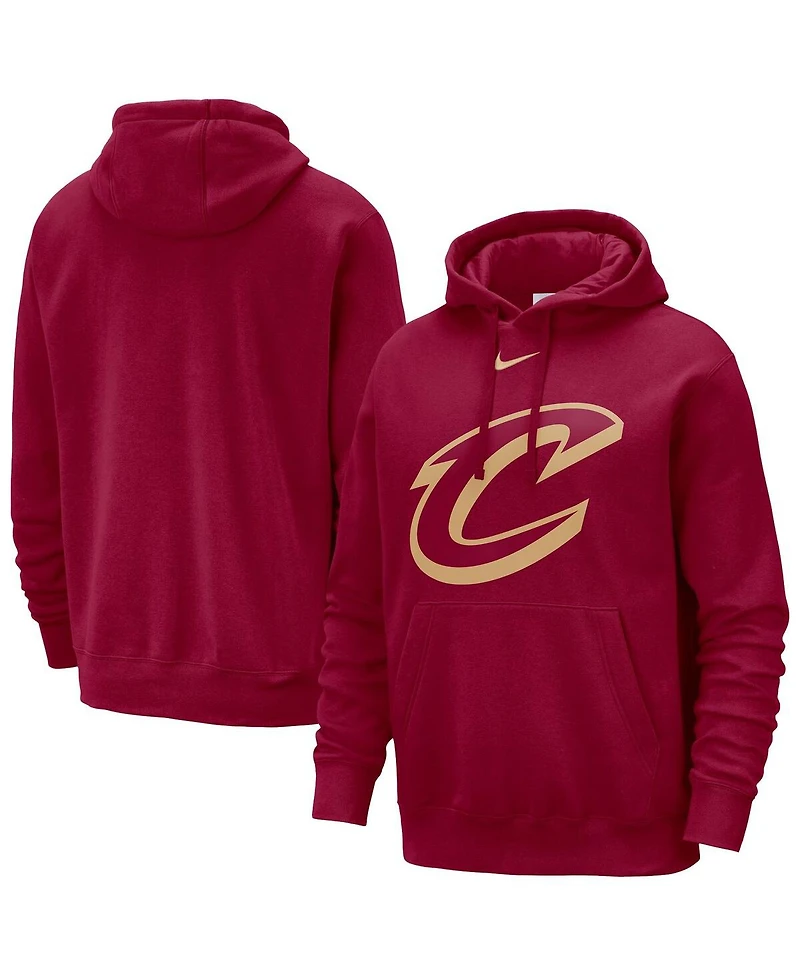 Nike Men's Wine Cleveland Cavaliers Essential Logo Club Pullover Hoodie
