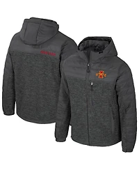 Colosseum Men's Charcoal Iowa State Cyclones Nightman Full-Zip Hoodie Puffer Jacket
