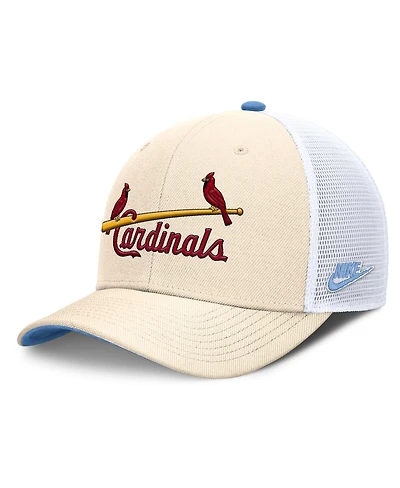 Nike Men's Natural St. Louis Cardinals Cooperstown Collection Dri-fit Rise Trucker Adjustable Hat