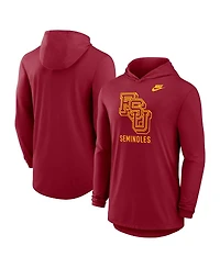 Nike Men's Garnet Florida State Seminoles Legacy Tri-Blend Dri-fit Long Sleeve Hoodie T-Shirt
