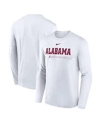 Nike Men's White Alabama Crimson Tide 2025 Courtside Basketball Shootaround Legend Dri-fit Long Sleeve T-Shirt
