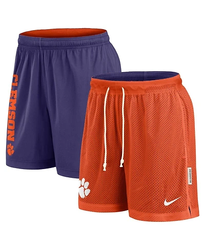 Nike Men's Orange/Purple Clemson Tigers Courtside Standard Issue Dri-fit Reversible Shorts