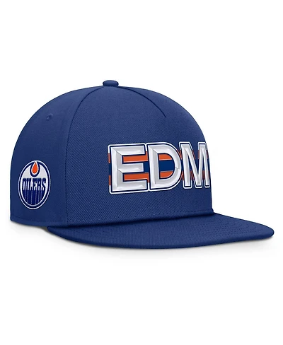 Fanatics Men's Royal Edmonton Oilers Authentic Pro Rink Team Code Snapback Hat