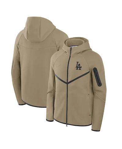 Nike Men's Tan Los Angeles Dodgers Tech Fleece Windrunner Full-Zip Hoodie Jacket