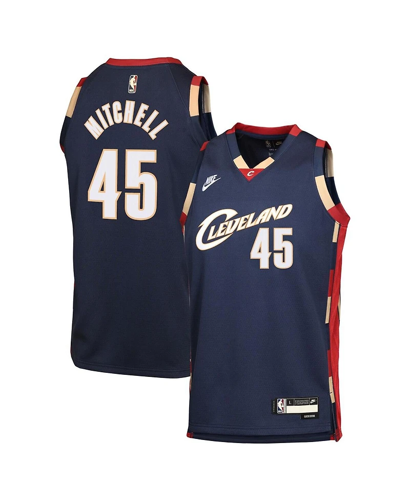 Nike Big Boys and Girls Donovan Mitchell Navy Cleveland Cavaliers Swingman Jersey