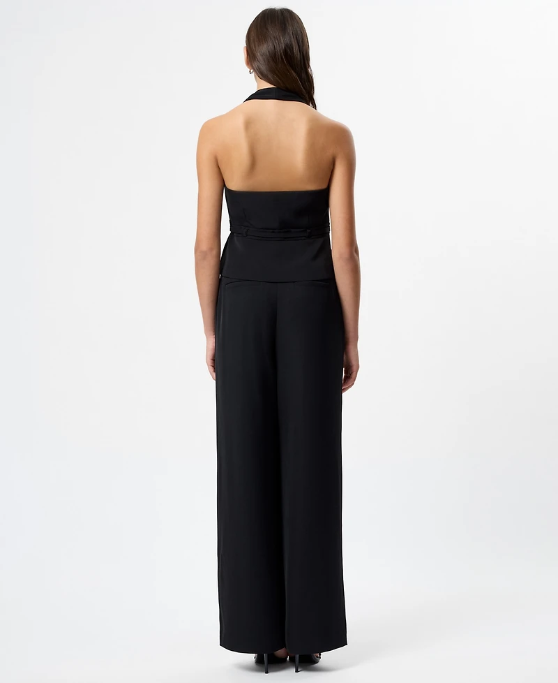 French Connection Women's Harry Suiting Belted Halter V-Neck Top