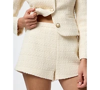 French Connection Women's Structured Curved Side Zipper Shorts