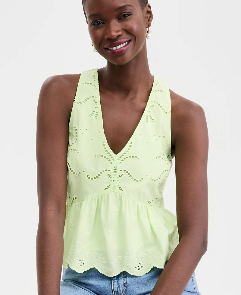 On 34th Women's Cutwork V-Neck Tank Top, Macy's Exclusive