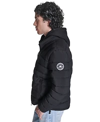 Converse Men's Lightweight Hooded Bib Puffer Jacket