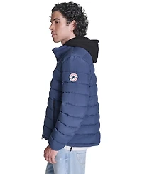 Converse Men's Lightweight Hooded Bib Puffer Jacket