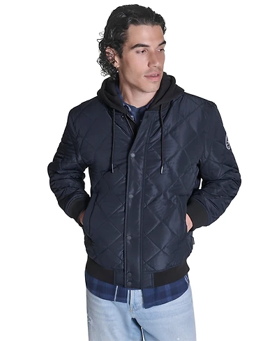 Converse Men's Diamond Quilted Baseball Bomber Jacket